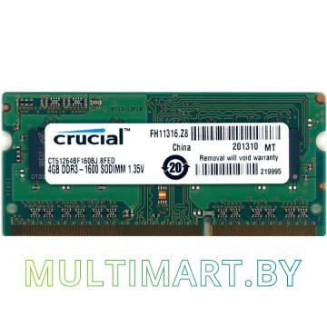 Оперативная память Crucial 4GB DDR3 SO-DIMM PC3-12800 CT51264BF160BJ